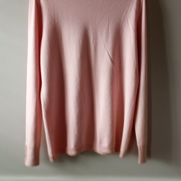 'Talbots Petite' LS Pastel Pink Turtleneck fine Cotton blend Sweater Size MP - Picture 8 of 9